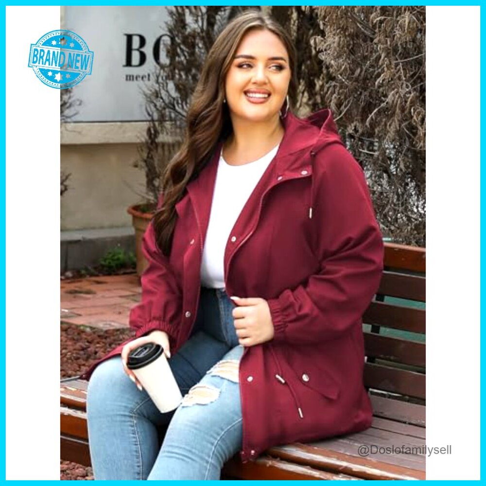 Plus Size Rain Jacket Lightweight Waterproof Wind… - image 4